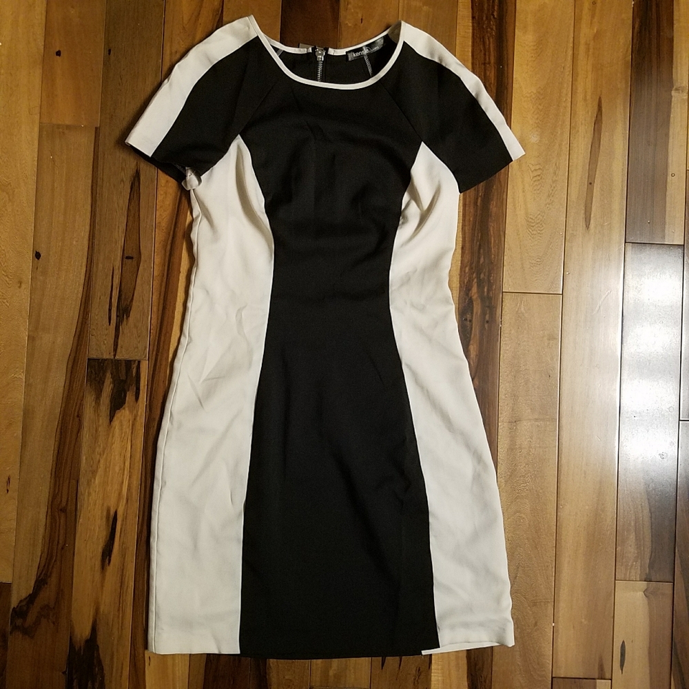 🌟Kensie Black / Beige Color Block Dress